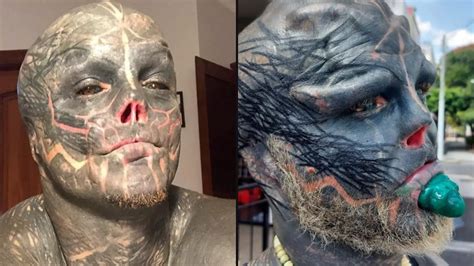 black alien only fans|'Black alien' with extreme body modifications tells fans why.